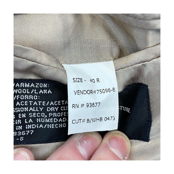 Stafford Sports Coat Men's 40R Gray 100% Wool Herringbone Notch Single Breasted - Picture 4 of 10